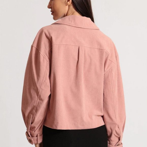 Avec Les Filles Relaxed Corduroy Shacket In Blue Size M NWT - Picture 4 of 16